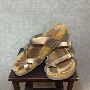 Birkenstock Women's Gold and Tan Sandals
